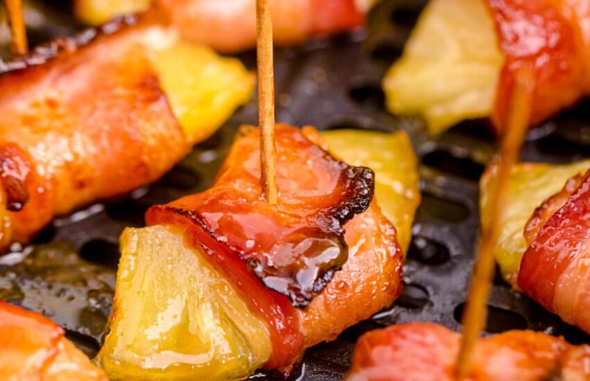 Air Fryer Bacaon Wrapped Pineapples