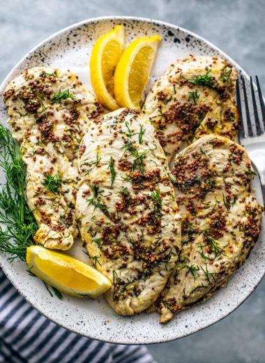 Air Fryer chicken Breasts with Mustard sauce