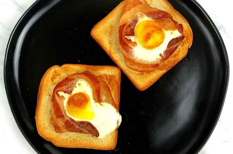 Air Fryer Egg Bacon Toast