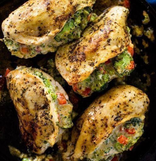 Low Carb Broccoli Stuffed Chicken Breasts
