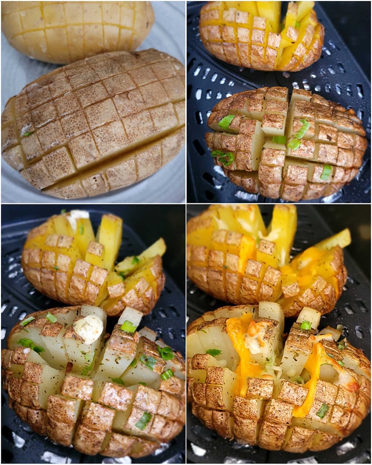 Air Fryer Blooming Baked Potatoes
