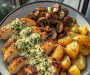 Poulet Grillé avec Sauce Crémeuse Légère, Pommes de Terre & Champignons