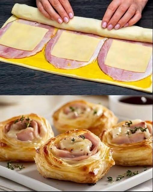 Air Fryer Ham and Cheese Puff Pastry