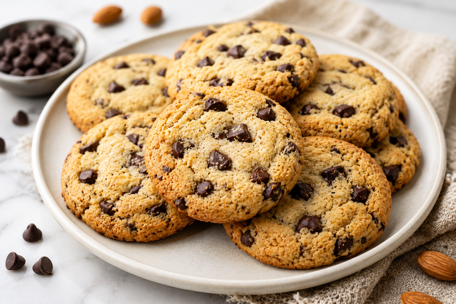 Gluten-Free Almond Flour Chocolate Chip Cookies