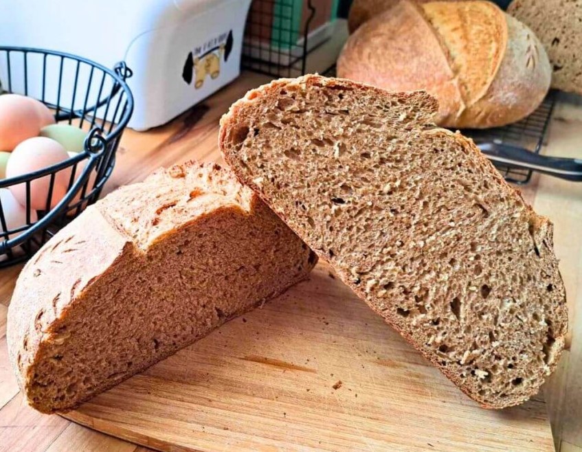 Sourdough Bread Made With 100% Fresh Milled Flour