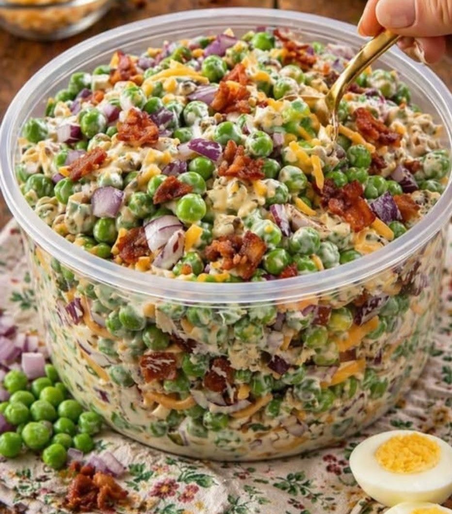 Creamy Bacon Pea Salad