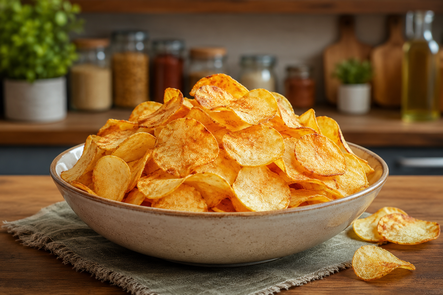 Air Fryer Potato Chips Snack