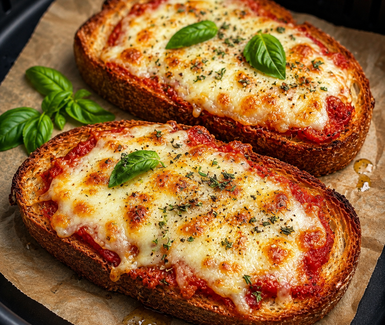 Air Fryer Cheesy Pizza Toast