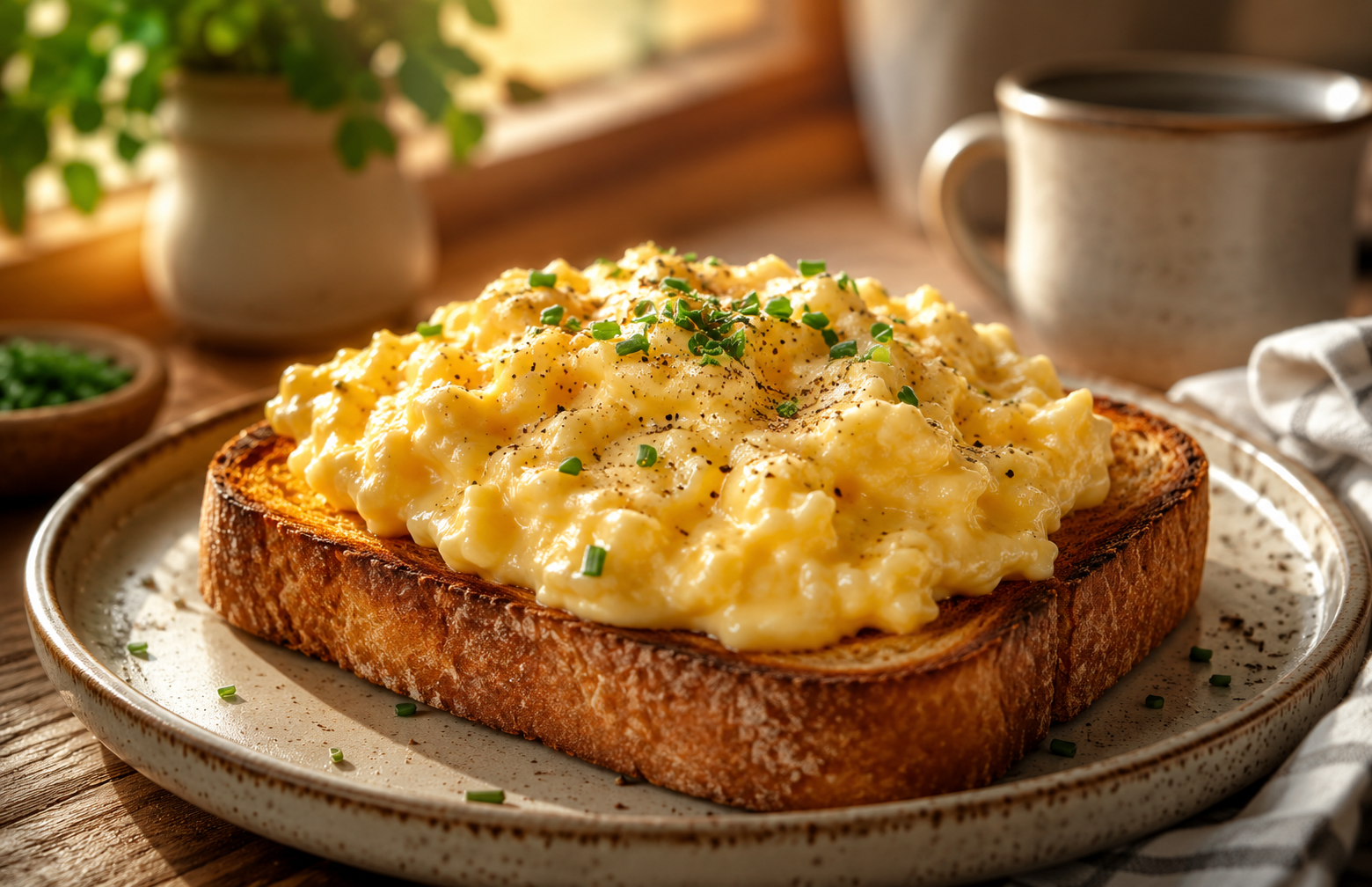 Soft, Fluffy & Creamy Scrambled Eggs (Air Fryer & Pan)