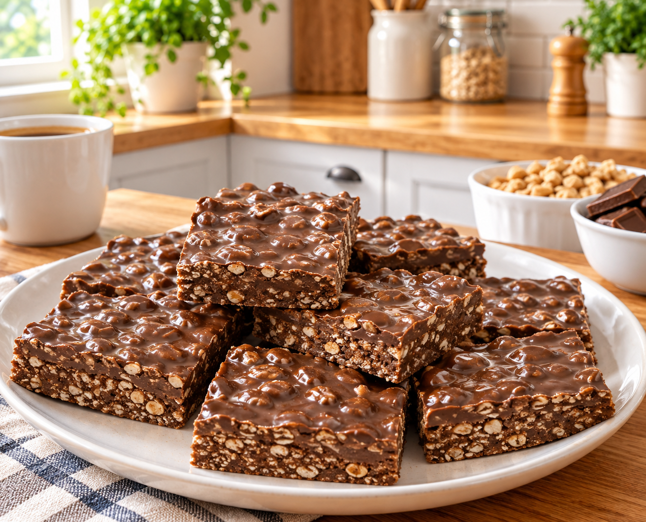 No-Bake Chocolate Peanut Butter Crunch Bars